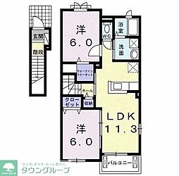 ルミエール'M 2LDKの間取図画像