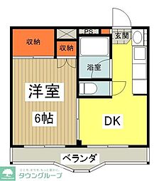 第3エコーマンション 1階1DKの間取り