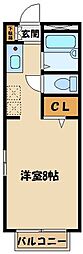 ハイムフロイデ 1階1Kの間取り