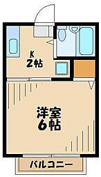 京王相模原線 南大沢駅 バス12分 絹の道入口下車 徒歩3分の賃貸アパート 2階1Kの間取り