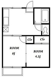 サニーコーポ 1階2DKの間取り