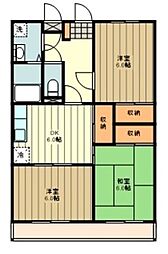 サンリーブ秋川 2階3DKの間取り