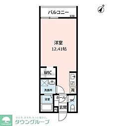 ヒルズ豊田 2階ワンルームの間取り