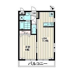 シーズン・シティ 1階1LDKの間取り