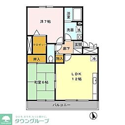 JR中央線 高尾駅 バス10分 城山手下車 徒歩2分の賃貸アパート 2階2LDKの間取り