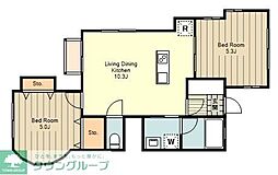 パ・ザ・パ 2階2LDKの間取り