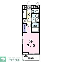 ラピュタ 2階1Kの間取り