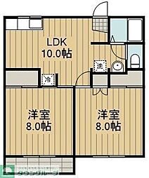 ハイツロイヤルキャッスル 2LDKの間取図画像