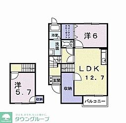 アヴニールIII 2階2LDKの間取り
