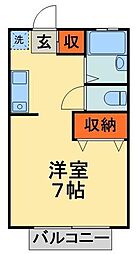 JR総武線 新検見川駅 徒歩4分の賃貸アパート 1階1Kの間取り