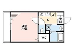京成千葉線 京成稲毛駅 徒歩1分の賃貸マンション 2階1Kの間取り