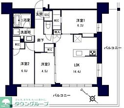 千葉市中央区問屋町マンション 3LDKの間取図画像