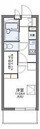 レオパレススカイステージ稲毛 2階1Kの間取り