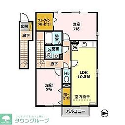 ファインサイト 2階2LDKの間取り