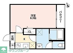 メゾン・ド　千葉 3階1Kの間取り