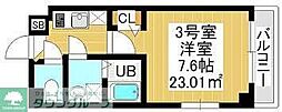 千葉市稲毛区緑町2丁目マンション 1Kの間取図画像