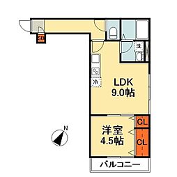 イーグルワン 1LDKの間取図画像