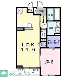 ジュネス 1LDKの間取図画像