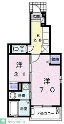 ラフィネ3 1Kの間取図画像