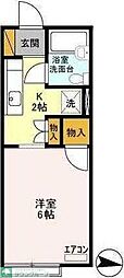 エステート葛城 1Kの間取図画像