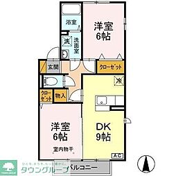メゾンクレールD 2DKの間取図画像