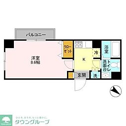登戸N・Tステージ 1Kの間取図画像
