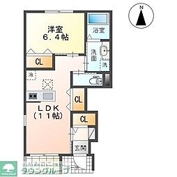 グリーンルーム 1LDKの間取図画像