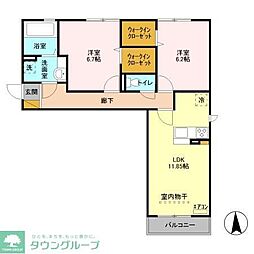 グランデA 2LDKの間取図画像