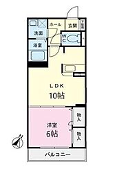 コルテカノンb 1LDKの間取図画像