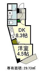 みなも本千葉 1DKの間取図画像