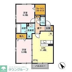 バニュルス3 2LDKの間取図画像