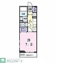 ディアコート 1Kの間取図画像