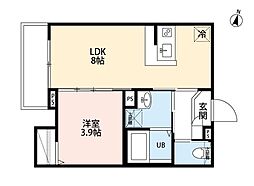 robot home 西都賀II(ロボットホーム ニシツガツー) 1LDKの間取図画像