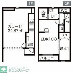 アンビション人見C 1LDKの間取図画像