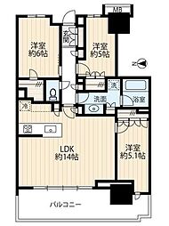幕張ベイパークライズゲートタワー 3LDKの間取図画像