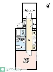 Fleurchiba 1Kの間取図画像