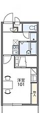 レオパレス昴555B 1Kの間取図画像