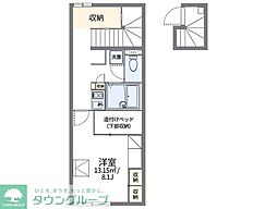 レオパレス旭2 1Kの間取図画像