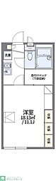 レオパレスハナイ 1Kの間取図画像