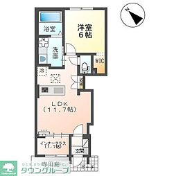 スプリングチェリーV 1LDKの間取図画像