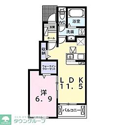 ヒカルサ君津I 1LDKの間取図画像