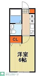 プライムコート浜野 1Kの間取図画像