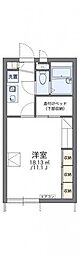 レオパレス波岡 1Kの間取図画像