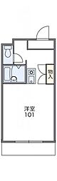 レオパレスエース2 1Kの間取図画像
