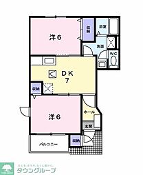 ブリリアント2 2DKの間取図画像