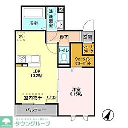ベルカーサ 1LDKの間取図画像