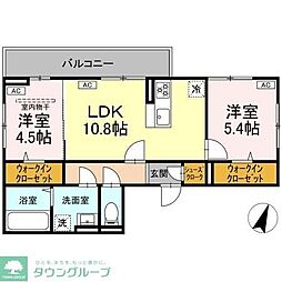 D-SOLACE末広4丁目 2LDKの間取図画像
