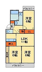 センチュリーヒルズ 3LDKの間取図画像