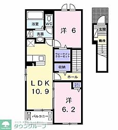 アルカディア2 2LDKの間取図画像