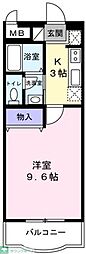 グリーンマンション雅B棟 1Kの間取図画像